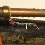 Cracked copper plumbing connection