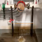 Blocked sink drain with backed-up water