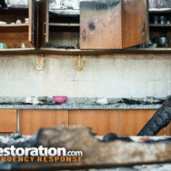 Fire Damage In A Kitchen After A House Fire