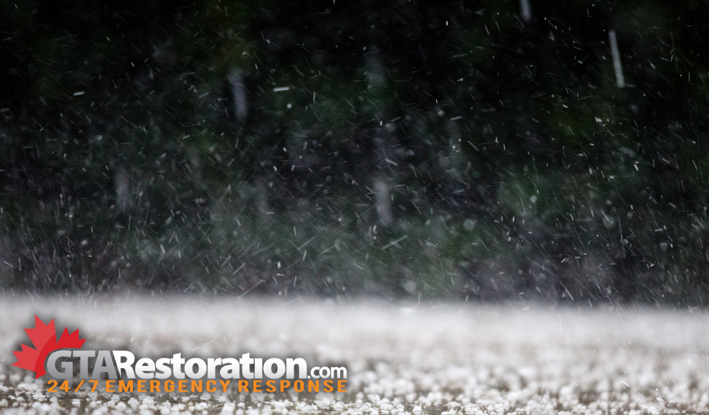 Hail storm on the road
