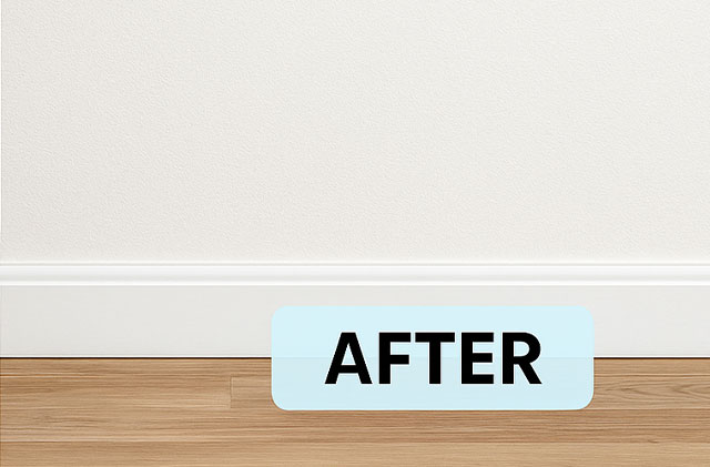 Same wall cleaned after mold remediation