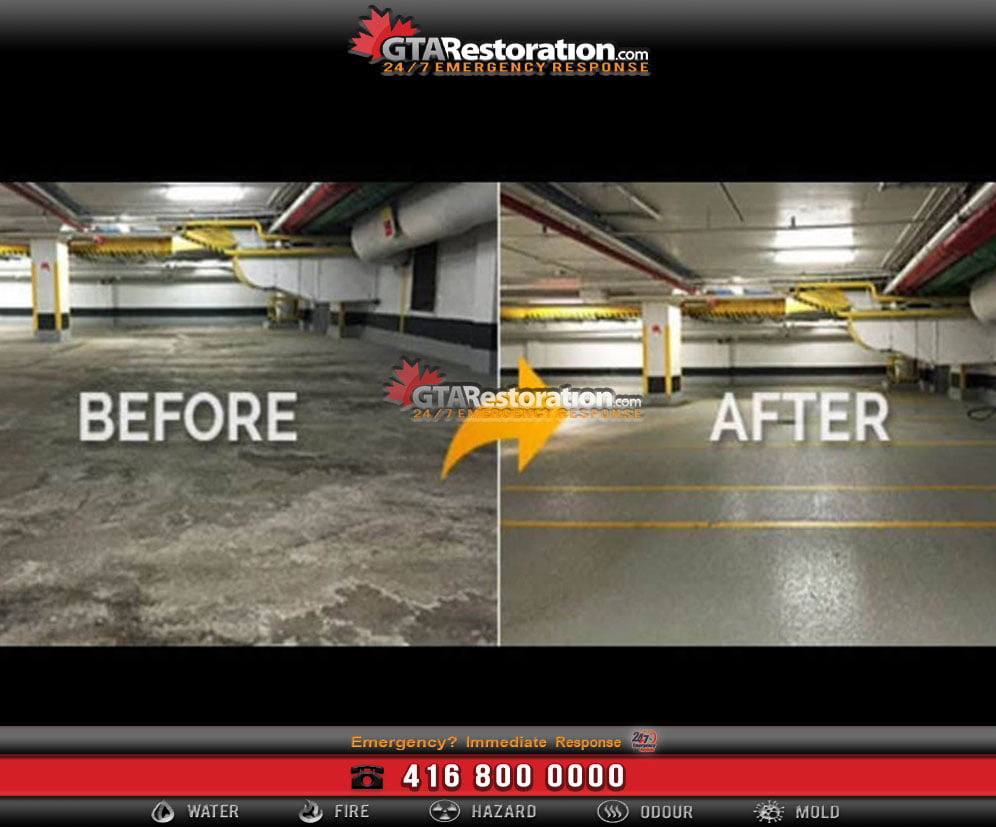 Commercial Parking Garage Cleaning Before And After