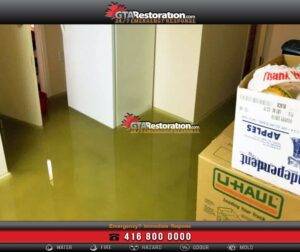 Sump pump installed in basement floor