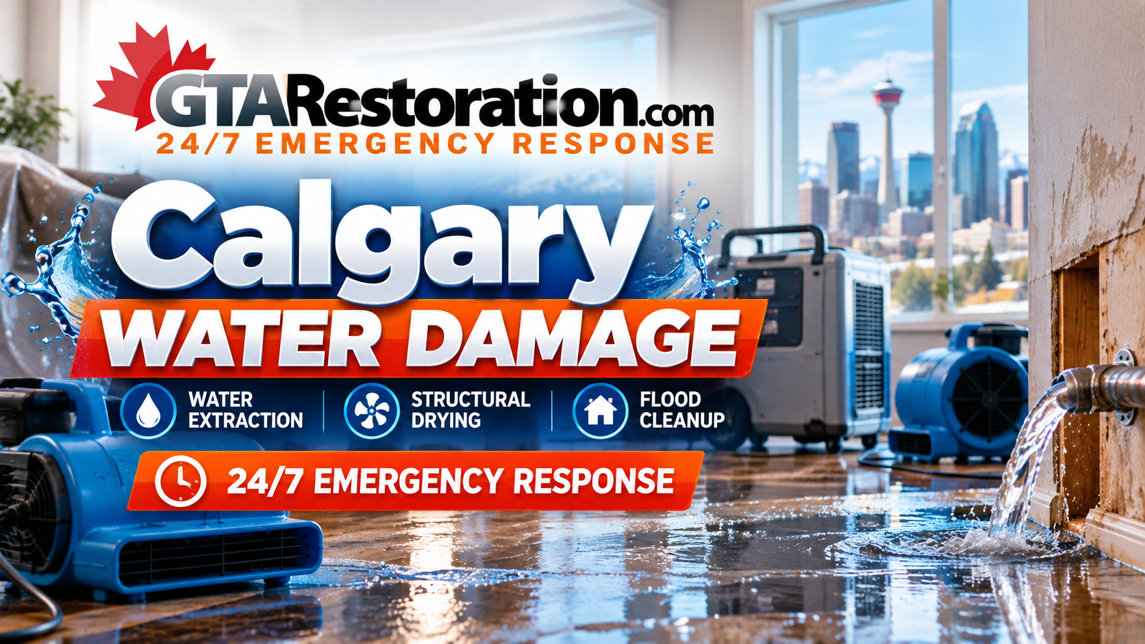 Calgary water damage restoration and emergency flood cleanup
