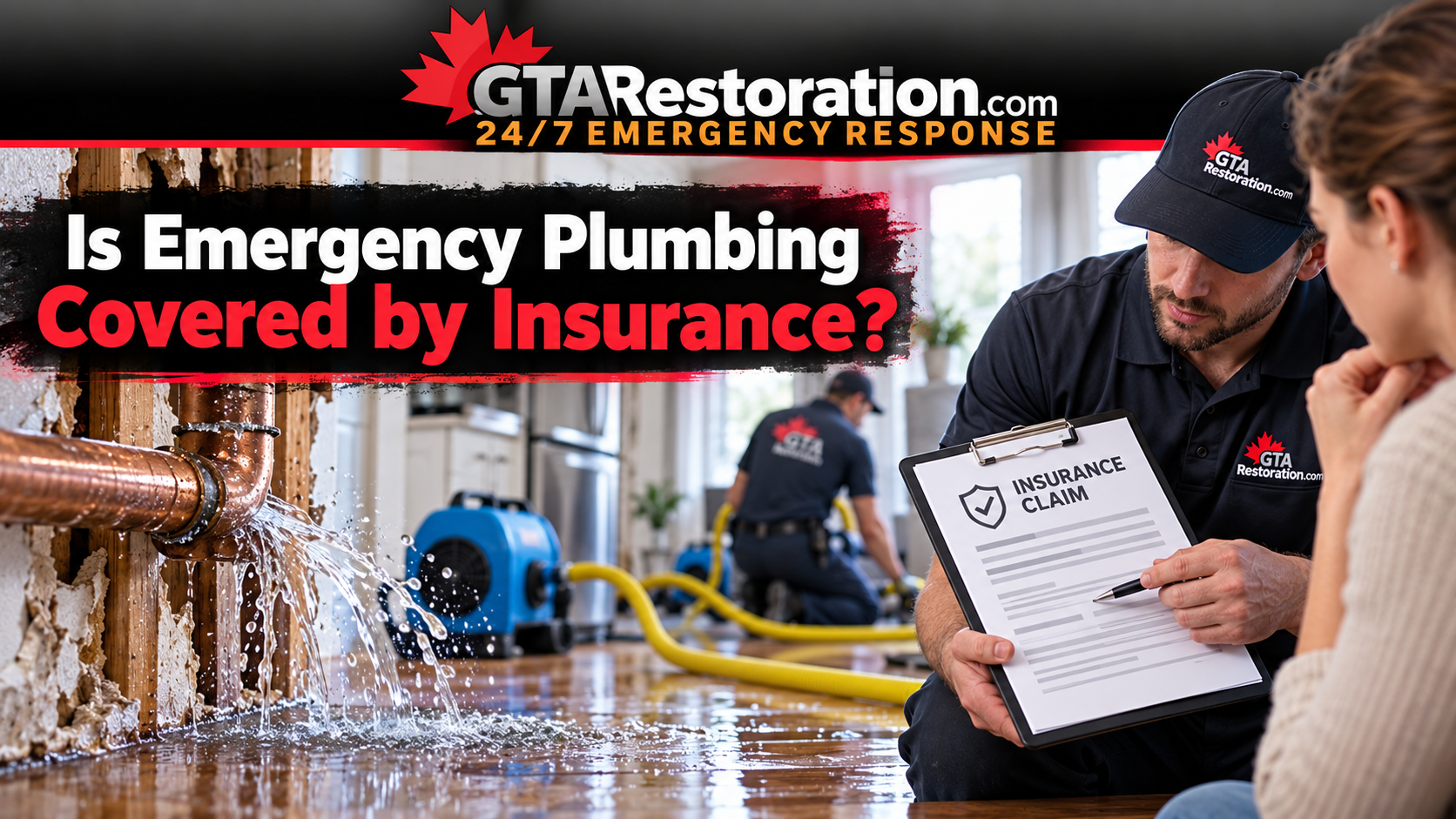 Emergency plumbing insurance coverage after sudden water damage