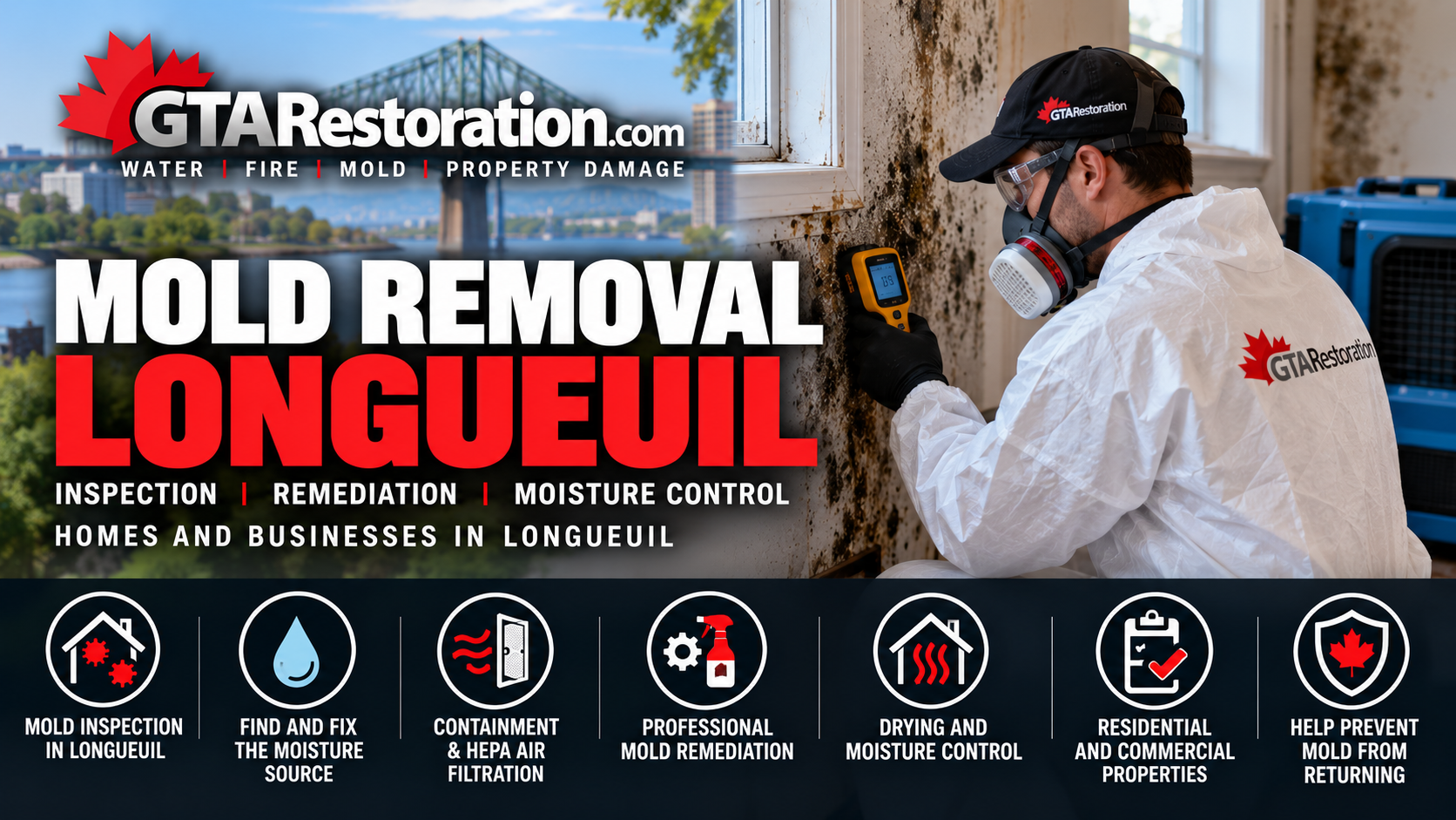 Mold Removal Longueuil inspection and mold remediation service