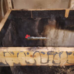 Commercial interior affected by smoke and fire