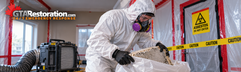 Protective asbestos removal St Catharines inside a contained work area