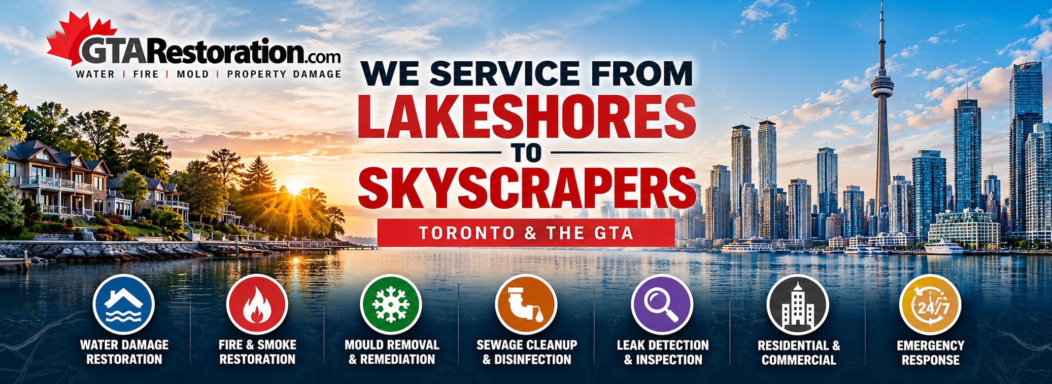 Restoration service areas across Toronto and the GTA from lakeshore homes to skyscrapers