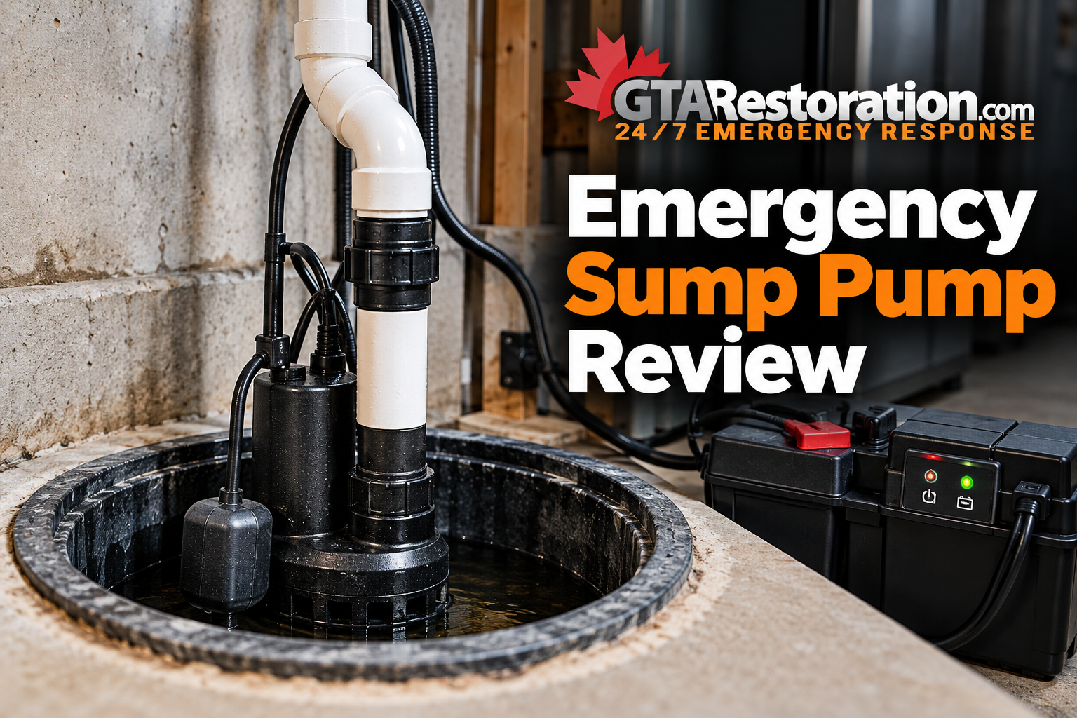 Emergency sump pump review and basement flood protection