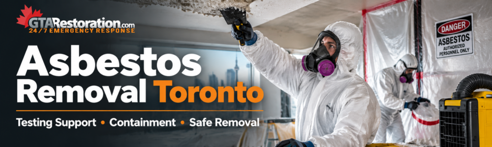 Asbestos Removal Toronto technician preparing a safe work area