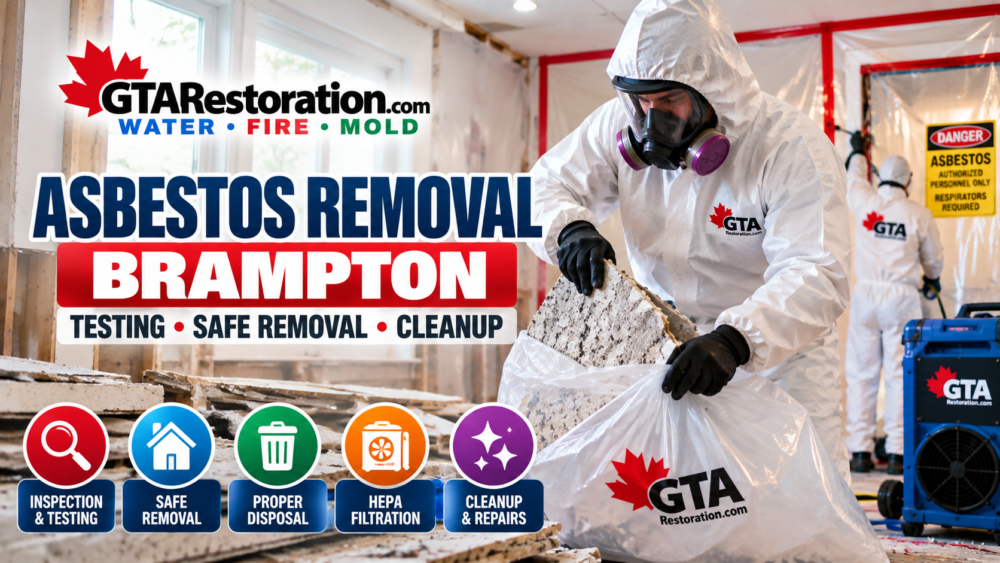 Brampton Asbestos Removal Inspection Testing Cleanup Brampton asbestos removal with inspection, testing, safe removal, HEPA filtration and cleanup services