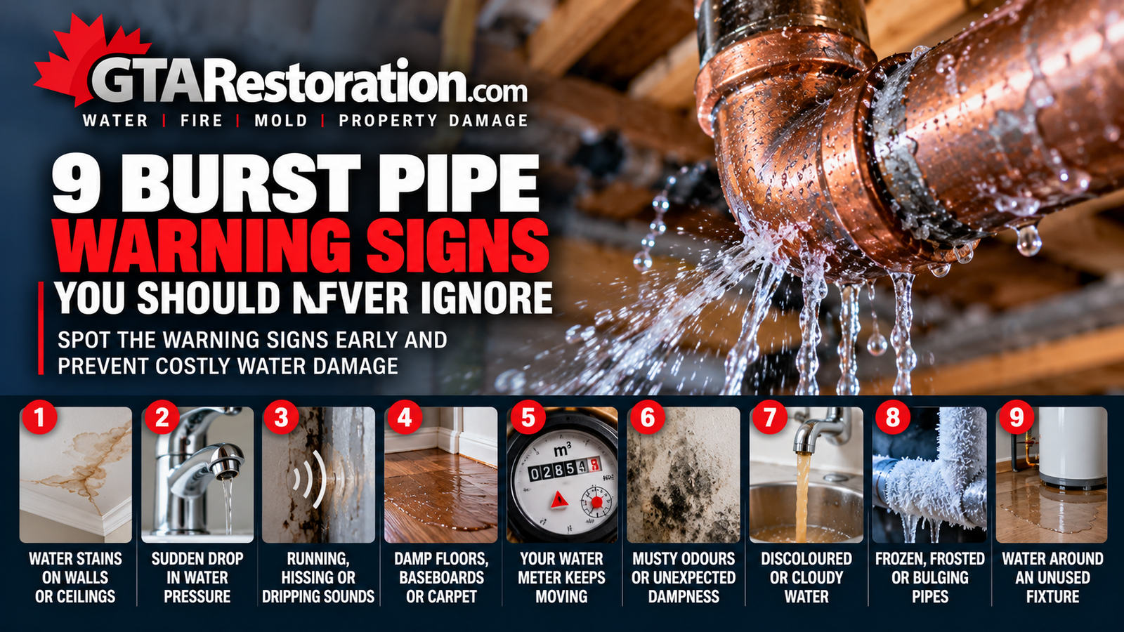 9 burst pipe warning signs you should never ignore