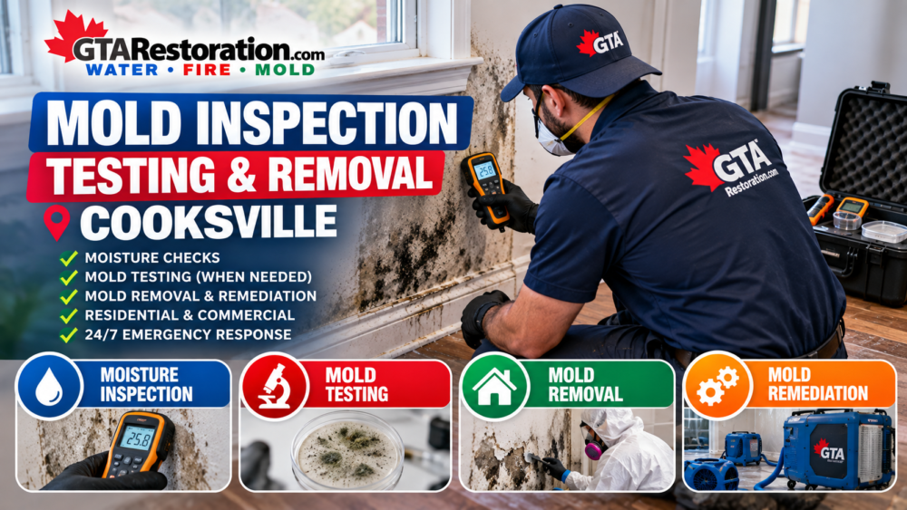 Mold Inspection Cooksville with wall moisture testing and professional mould assessment
