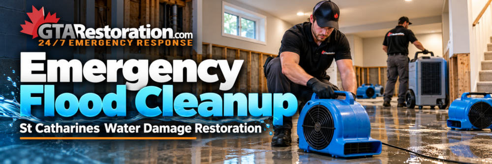 Emergency Flood Cleanup St Catharines with water extraction and structural drying