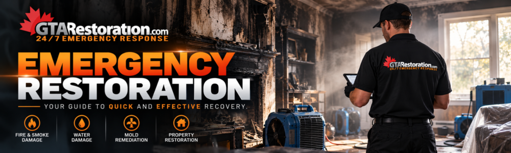 Emergency restoration for fire, smoke, water damage and property recovery by GTA Restoration