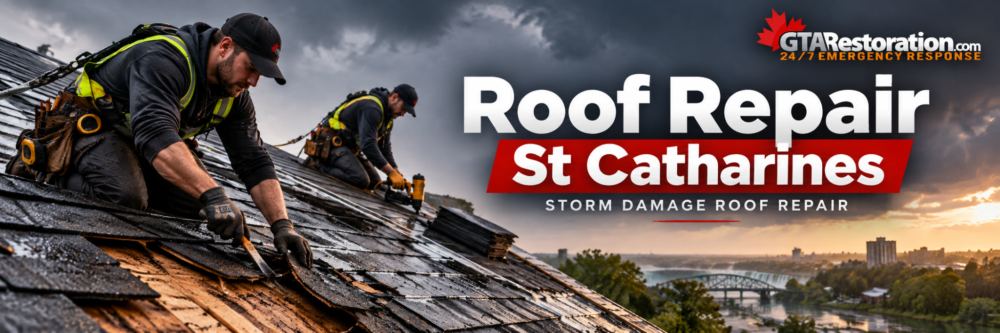 Emergency roof repair St Catharines for storm damage and damaged shingles