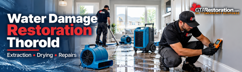 Emergency water damage Thorold with extraction, moisture inspection, drying equipment and property restoration