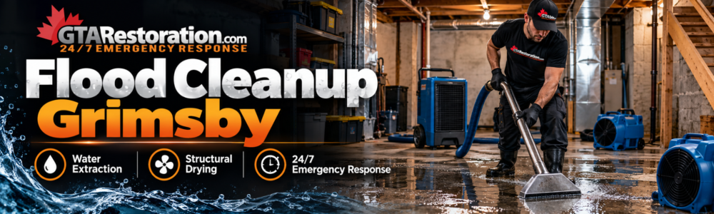 Flood Cleanup Grimsby water extraction and structural drying service by GTA Restoration