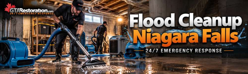 Flood Cleanup Niagara Falls with emergency water extraction, drying equipment and professional restoration service