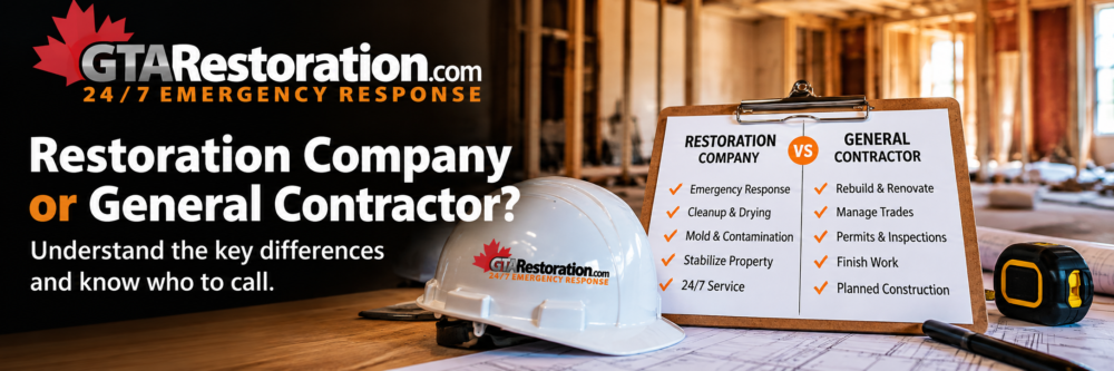 GTA Restoration emergency property damage services for water, mold and fire damage