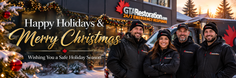 Happy Holidays Merry Christmas wishes from the GTA Restoration team during the holiday season