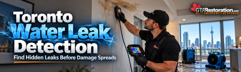 Hidden water leak detection Toronto using thermal imaging and moisture testing before water damage spreads