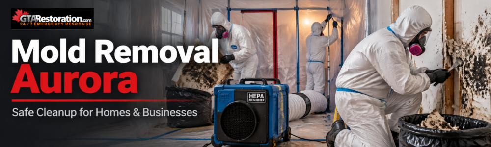 Mold Removal Aurora remediation crew using containment and HEPA air filtration