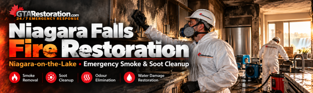 Niagara Falls fire restoration with emergency smoke and soot cleanup for residential and commercial properties