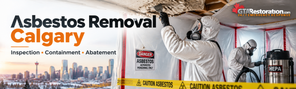Professional asbestos removal Calgary with inspection, containment and HEPA equipment