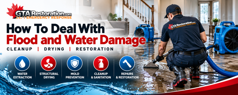 Professional flood and water damage cleanup and restoration by GTA Restoration