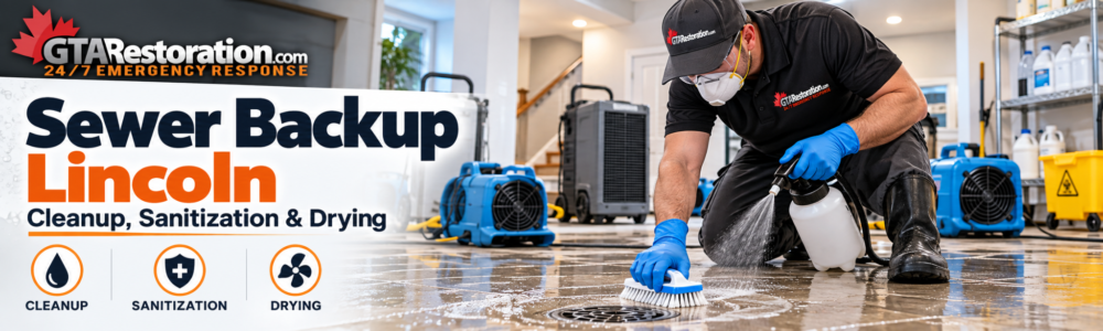 Sewage cleanup Lincoln with professional cleaning, sanitization, drying and property restoration