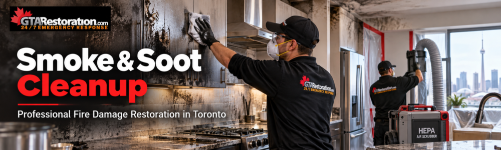 Smoke and soot cleanup Toronto with professional fire damage restoration technicians