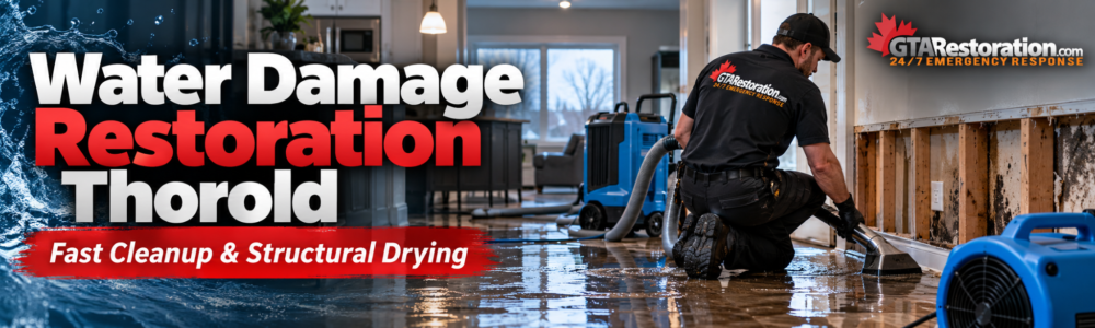 Thorold water damage restoration with fast cleanup, structural drying and professional restoration equipment