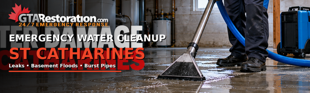 Water cleanup St Catharines with extraction, basement flood cleanup and structural drying