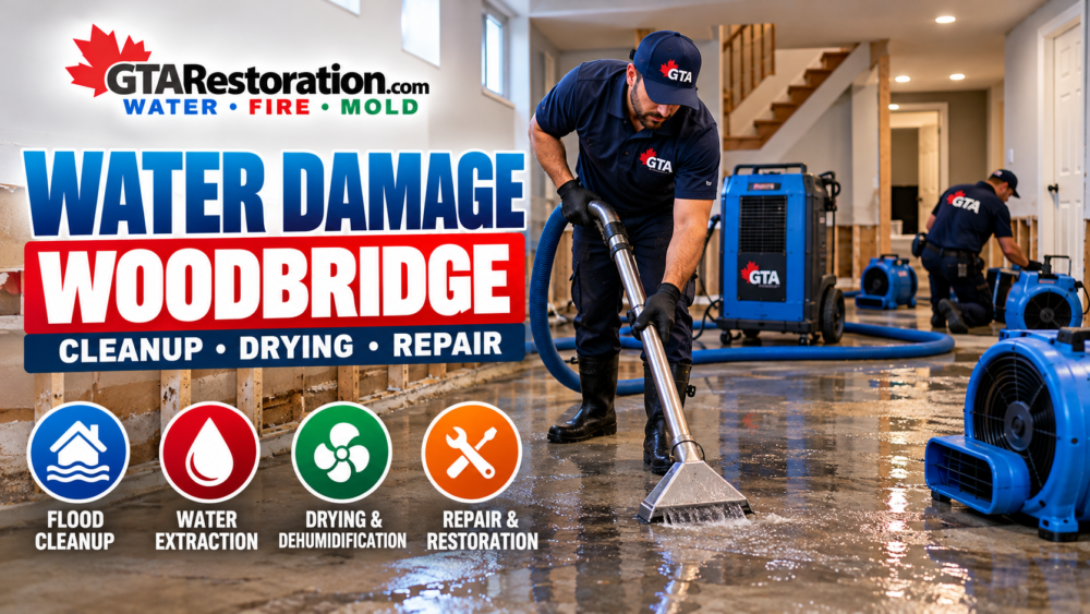 Water Damage Woodbridge Flood Cleanup Restoration, Water Damage Woodbridge flood cleanup with water extraction, dehumidification and restoration equipment Water Damage Woodbridge flood cleanup and water removal