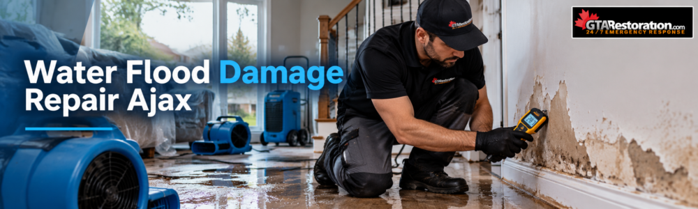 Water Flood Damage Repair Ajax moisture inspection and drying after flooding